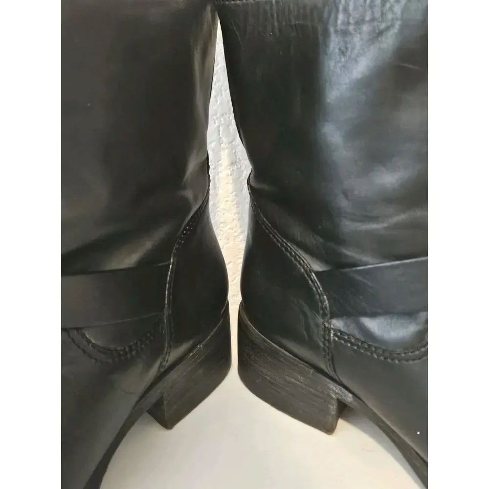 Tory Burch Bennie Moto Black Leather Boots Women’s Size 10M